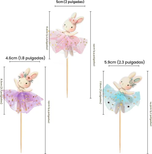 Vista 8 de 30 piezas de decoración para cupcakes de Pascua, conejo, huevo de Pascua, decoración de pastel de fiesta de conejo (marrón) (estilo 4)