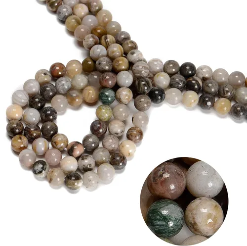 Vista 14 de 47 cuentas de jade esmeralda africana de 0.315 pulgadas (0.315 in), redondas naturales, sueltas, cuentas de piedra real, piedras preciosas genuinas