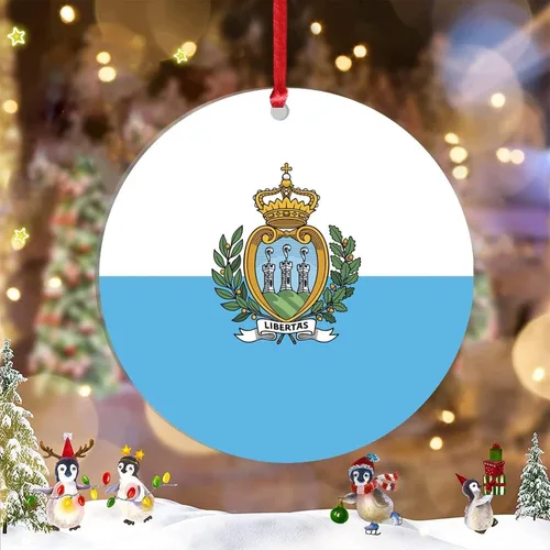 Vista 16 de Adorno de bandera de Seychelles para decoración de árbol de Navidad, recuerdo de la ciudad del país de Seychelles, adornos de Navidad personalizados