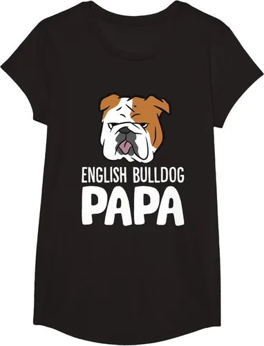 Vista 5 de Camiseta divertida de Bulldog Inglés para papá dueño de perro, Negro
