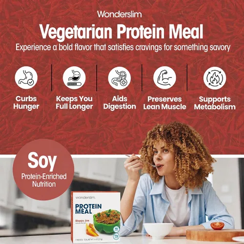 Vista 3 de WonderSlim Comida de Proteína, Mezcla de Sloppy Joe, 12g de Proteína, Sin Gluten (7 unidades)