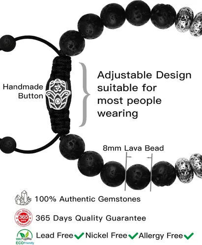 Vista 7 de Pulsera para hombre pulseras de cristales y piedras curativas para hombres pulseras de cuentas de cristales curativos regalos para hombres