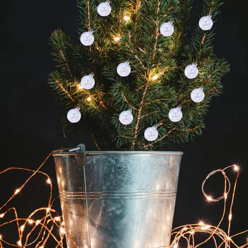 Vista 5 de 12 adornos de plástico iridiscentes de Navidad de 2.36 pulgadas, adornos iridiscentes para árbol de Navidad, bolas transparentes para Halloween
