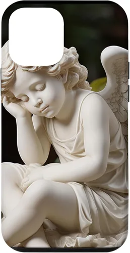 Vista 16 de Funda para iPhone 12 Pro Max con diseño de ángel durmiente para jardín, estatua de querubín