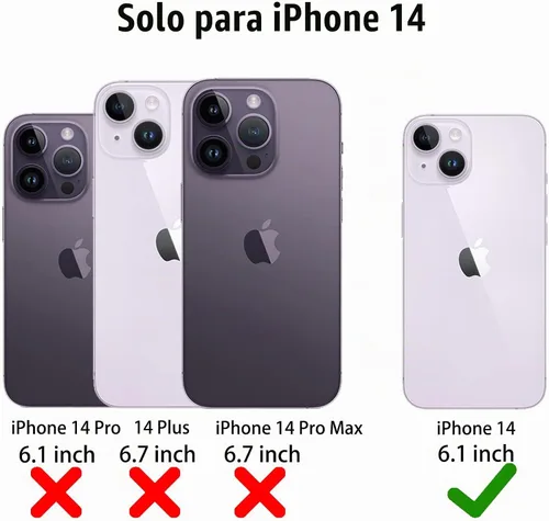 Vista 7 de Funda para iPhone 14 con 2 protectores de pantalla, resistente a los golpes, a prueba de caídas, a prueba de polvo, cuerpo completo, resistente