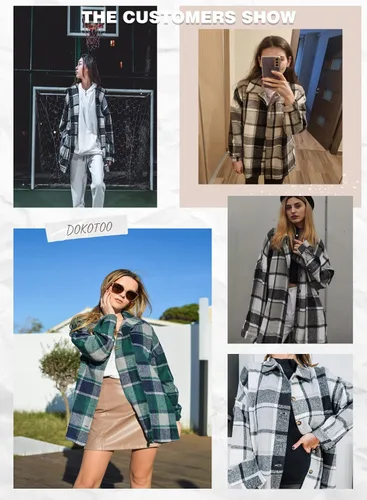 Vista 5 de Dokotoo Chaqueta de moda 2021 con botones y solapa para mujer