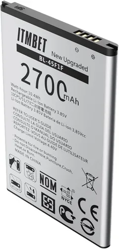 Vista 5 de [2700 mAh] Batería BL-45F1F, repuesto de batería de 3.8 V mejorada para LG Phoenix 3 LG Aristo MS210 M150 M151 M210 Risio 2 Fortune M153 Fortune 2