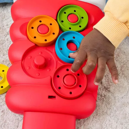 Vista 5 de Fisher-Price Juguete para bebé y niño pequeño Rock-a-Stack, actividad de caída de monedas para el juego de desarrollo de bebés de 9+ meses