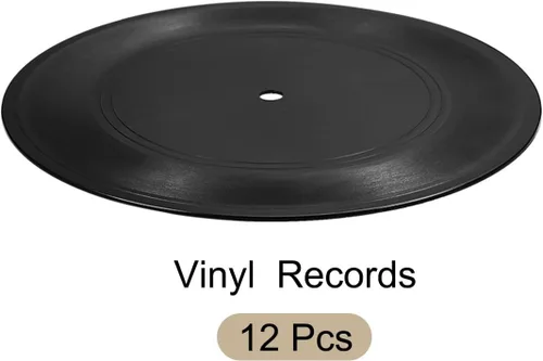 Vista 6 de Rebower Discos de vinilo en blanco de plástico liso impermeable para discos de vinilo falsos, [para sala de música retro en rollo DIY] - 7 pulgadas