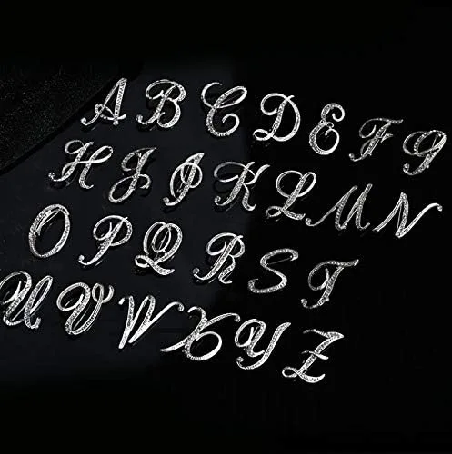 Vista 3 de Rosette Hair Broche de letras A-Z con 26 letras de diseño personalizado, pines iniciales de cristal transparente con diamantes de imitación, Metal