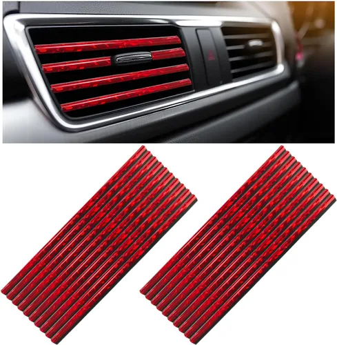 Vista 9 de Kewucn 20 PCS Tiras Decorativas para Rejillas de Aire Acondicionado de Coche, Impermeables y Flexibles para Decoración de Rejillas de Aire de Coche
