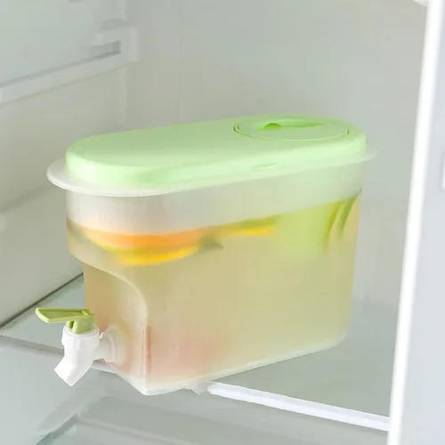 Vista 2 de Dispensador de bebidas de plástico, refrigerador de conservación sellada de polipropileno de 3.9 L, recipiente de té con leche helada, limonada