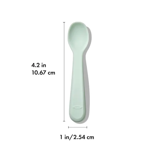 Vista 6 de OXO Tot Paquete de 2 cucharas de silicona, flor y ópalo