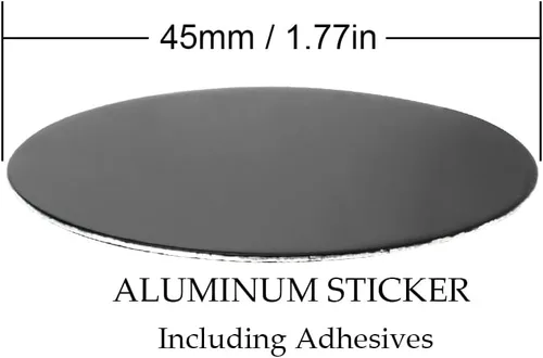 Vista 2 de RTRHINOTUNING 4 adhesivos para tapas centrales de ruedas de 45mm/1.77in. Emblemas y calcomanías negros de aluminio