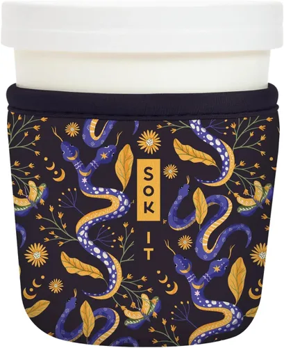 Vista 25 de Sok It IceCreamSok - Funda de neopreno aislada (flores abstractas, pintas de helado cónicas)