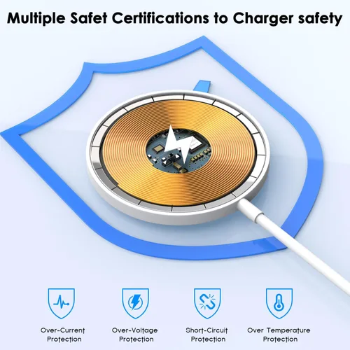 Vista 5 de Cargador inalámbrico magnético de 10 pies Apple Fast Mag-Safe, con 15 W USB C de carga rápida PD bloque para iPhone 16/16 Plus/16 Pro/Pro Max/iPhone
