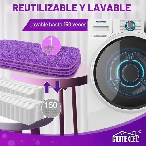 Vista 8 de HOMEXCEL Almohadillas de microfibra para mopa Swiffer PowerMop de 13 a 15 pulgadas, lavables