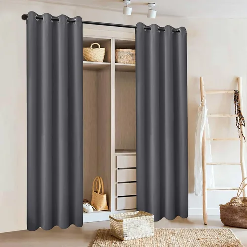 Vista 3 de Cortina de puerta para privacidad de puerta, cortina para puertas de armario para abrir armario de dormitorio, cortinas térmicas opacas para calor