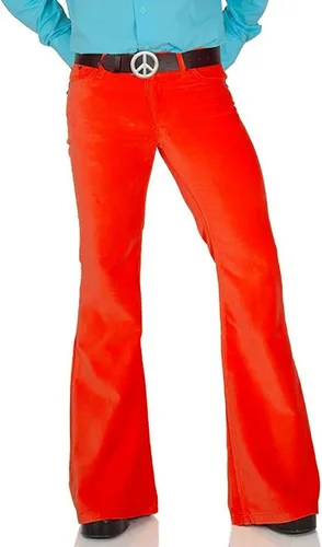 Vista 4 de Pantalones de mezclilla para hombre, estilo vintage, relajados, de los años 60 y 70, con borlas, ajuste elástico, clásico, acampanados, pierna