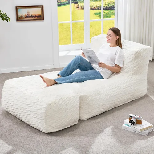 Vista 40 de Hobestluk Puf con espuma viscoelástica, tela de piel sintética ultrasuave, diseño ergonómico, puf pequeño, para sala de estar, dormitorio, sala