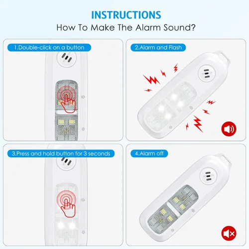 Vista 4 de AMIR Alarma de seguridad personal para mujer, linterna recargable con clip, alarma personal de sonido seguro de 130 dB con luces estroboscópicas