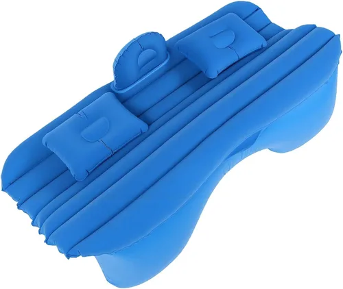 Vista 3 de SIXRUN Colchón de aire de coche con almohadas inflables para respaldo para Superficie flocada de PVC, soporte estable, tamaño de 53.1 x 33.5 in Azul