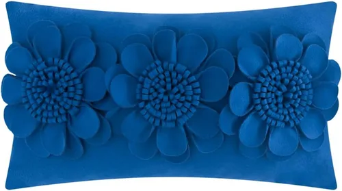 Vista 11 de JWH - Funda de almohada de flores 3D, terciopelo, rosa brillante, 12 x 20 pulgadas Acento decorativo de girasol, diseño floral lumbar, cama