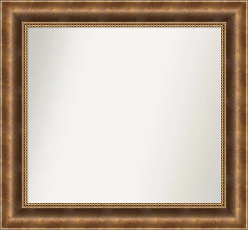 Vista 956 de Amanti Art Espejo de pared personalizado no biselado (25 x 25 pulgadas), marco de bronce acentuado, varios tamaños personalizados, espejo de baño