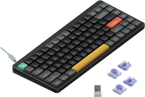 Vista 10 de NuPhy Air75 V2 Teclado mecánico portátil de 75% de bajo perfil, teclado inalámbrico, compatible con Bluetooth/2.4G/USB-C, teclados RGB Bluetooth