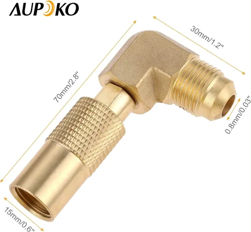 Vista 7 de Aupoko Adaptador de codo de propano para Blackstone, conector de gas RV de latón, manguera de conversión de tanque de baja presión macho de 3/8