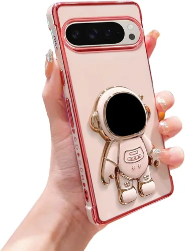 Vista 18 de phylla Funda para teléfono para Google Pixel 7A 6.1" 5g, Funda de teléfono con soporte astronauta chapado de lujo con patrón lateral pequeño