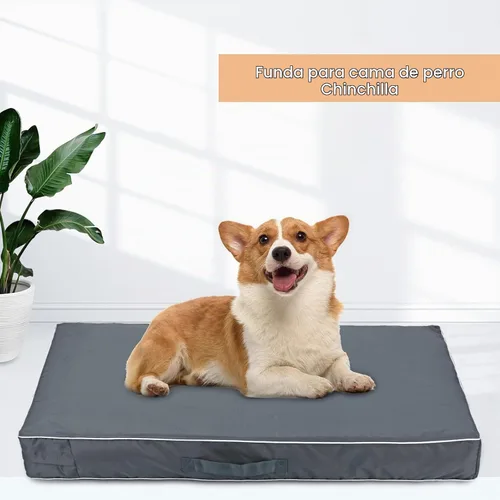 Vista 6 de Chinchilla Funda Impermeable para Cama de Perro Pesada Lavable, con Apertura de Cremallera Rellenable Funda Universal de Repuesto para Cama de Gris