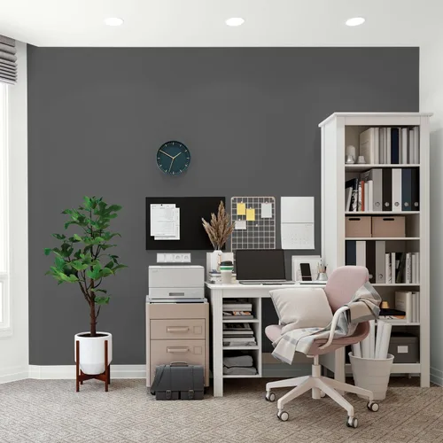 Vista 84 de Glidden Pintura Interior + Imprimación: Gris/Plata Antigua, Una Capa, Satinado, 1 Galón