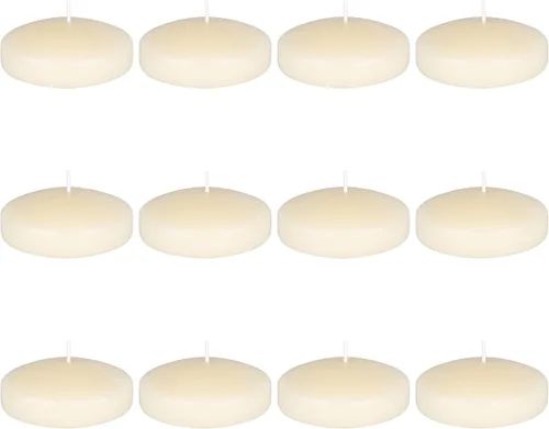 Vista 14 de Mega Candles 4 velas flotantes negras sin perfume, vela de cera vertida a mano de 3 pulgadas de diámetro, decoración del hogar, recepciones de boda