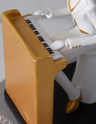 Vista 8 de HAUCOZE Estatua de músico, escultura de piano, decoración musical, regalo para amantes de la música, para estudio, sala de estar, oficina, 10