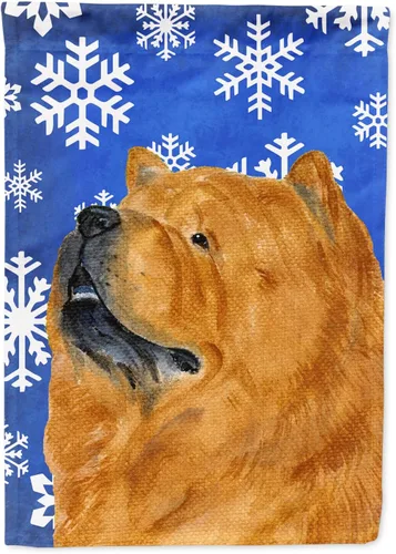 Vista 129 de Caroline's Treasures SC9374GF Bulldog English Snow flakes Holiday Garden Flag Buzón Bandera decorativa para patio exterior, patio, obras de arte