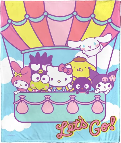 Vista 9 de Northwest Hello Kitty - Manta de seda táctil, 50 x 60 pulgadas, amigos de la playa