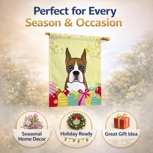 Vista 361 de Caroline's Treasures BB1923GF Bandera decorativa para jardín con diseño de Border Collie, para caza de huevos de Pascua, para jardín, jardín, patio