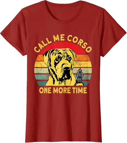 Vista 27 de Canary Dog Dad Call Me Corso Once More Perro Presa Canario Camiseta, Negro