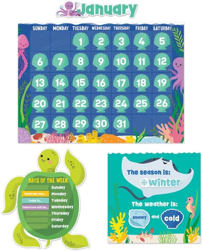 Vista 13 de Creative Teaching Press Bold & Bright - Juego de calendario, tablón de anuncios CTP y exhibición para el aula, 67 piezas
