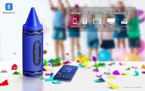 Vista 4 de Crayola Altavoces Bluetooth para niños, altavoces Bluetooth portátiles Azul