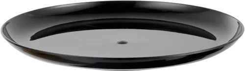 Vista 14 de Restaurantware Platos de fiesta de 7 x 7 pulgadas, 100 platos desechables de plástico para postre, platos redondos de plástico negro resistente