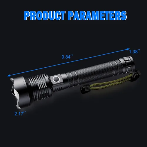Vista 7 de Linterna LED recargable de 5000 lúmenes, portátil impermeable súper brillante