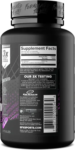 Vista 9 de Suplemento dietético All American EFX Kre-Alkalyn EFX, 120 cápsulas