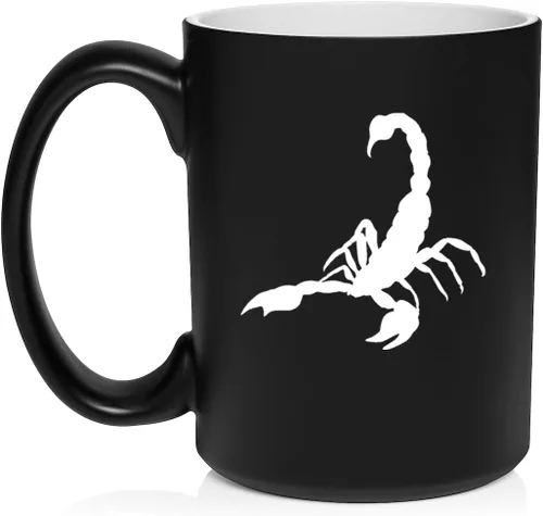 Vista 26 de Daylor Taza de café de cerámica Scorpion, regalo para ella, él, amigo, compañero de trabajo, esposa, esposo (11 onzas, azul)