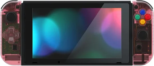 Vista 8 de eXtremeRate Joycon carcasa para mando de mano color rosa cereza (versión D-Pad) con botones coloridos, funda de repuesto para Nintendo Switch