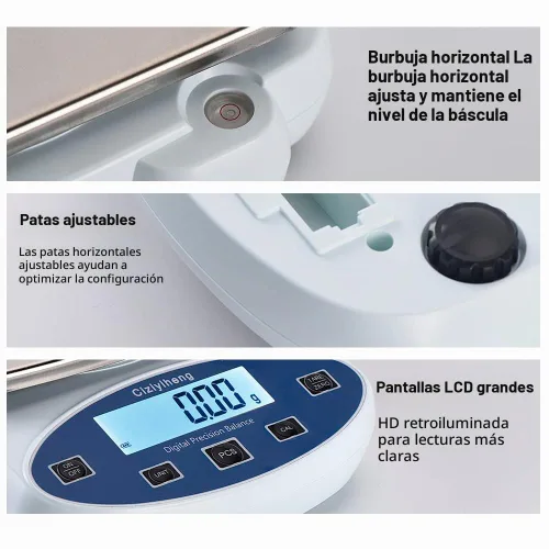 Vista 8 de Balanza de laboratorio Balanza electrónica 176.37 oz x 0.00 oz laboratorio de alta precisión Balanza analítica digital Escala de gramo 0.00 oz
