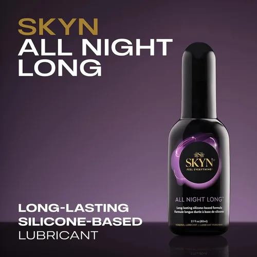 Vista 3 de SKYN Lubricante de larga duración a base de silicona para toda la noche (2.7 onzas) para hombres, mujeres y parejas, seguro con preservativos