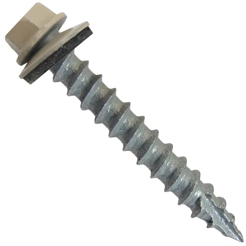 Vista 10 de Tornillos para techos de metal #14 (750) Tornillos x 1-1/2 "ABC Gris Arandela hexagonal Tornillo de techo de chapa metálica para techo.
