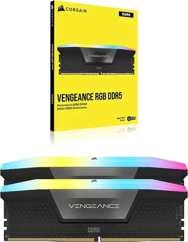 Vista 6 de CORSAIR Vengeance RGB DDR5 RAM 64 GB (2 x 32 GB) 6000 MHz CL30 Intel XMP iCUE Memoria de computadora compatible - Negro (CMH64GX5M2B6000C30)